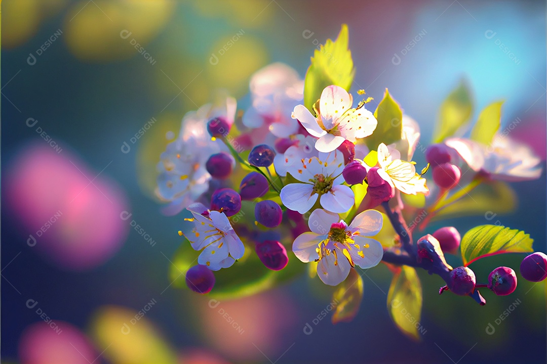 Flor de cerejeira primavera temporada arte gerada