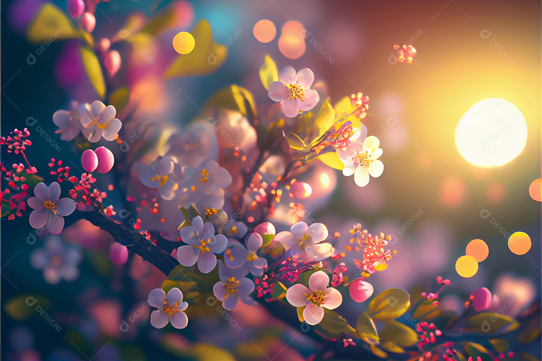 Flor de cerejeira primavera temporada arte gerada