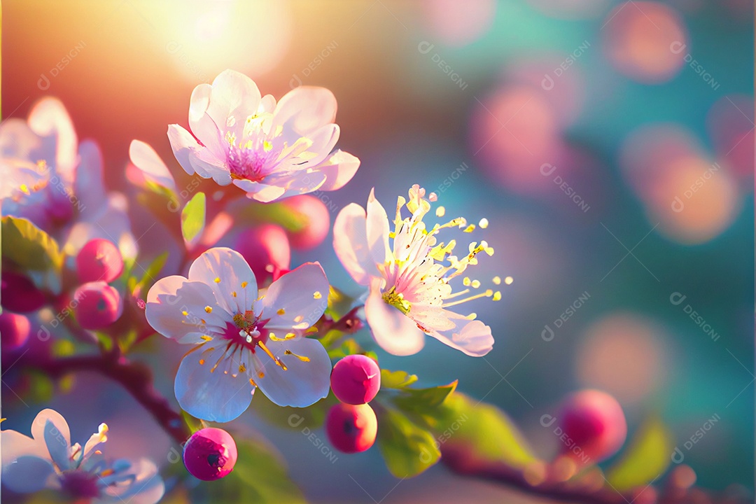 Flor de cerejeira primavera temporada arte gerada
