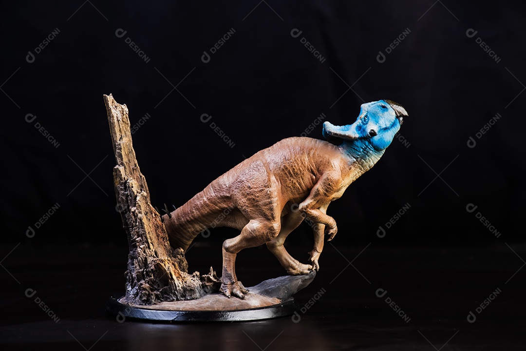 Protoceratops, dinossauro no fundo preto