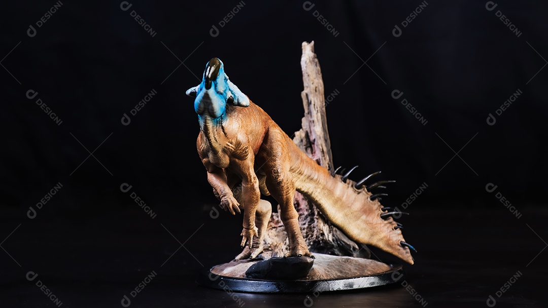 Protoceratops, dinossauro no fundo preto