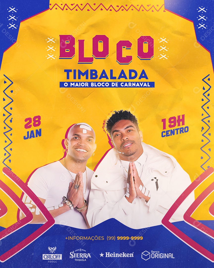 Bloco Timbalada o Maior Bloco de Carnaval Social Media PSD Editável