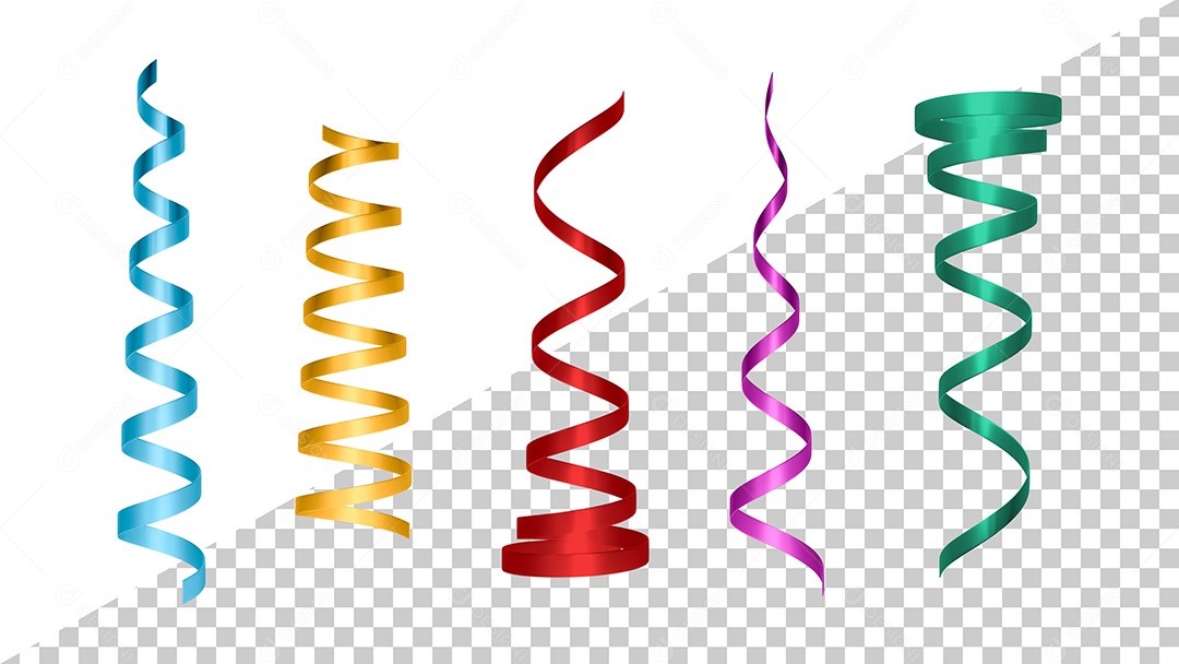 Elementos 3D Confetes Carnaval PSD Para Composição