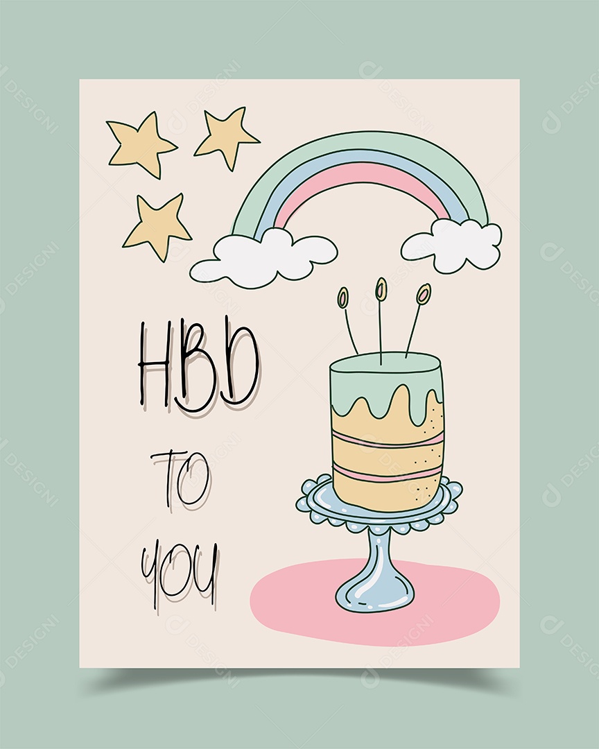 Cartão de feliz aniversário decorado com fotos de bolo Vetores EPS