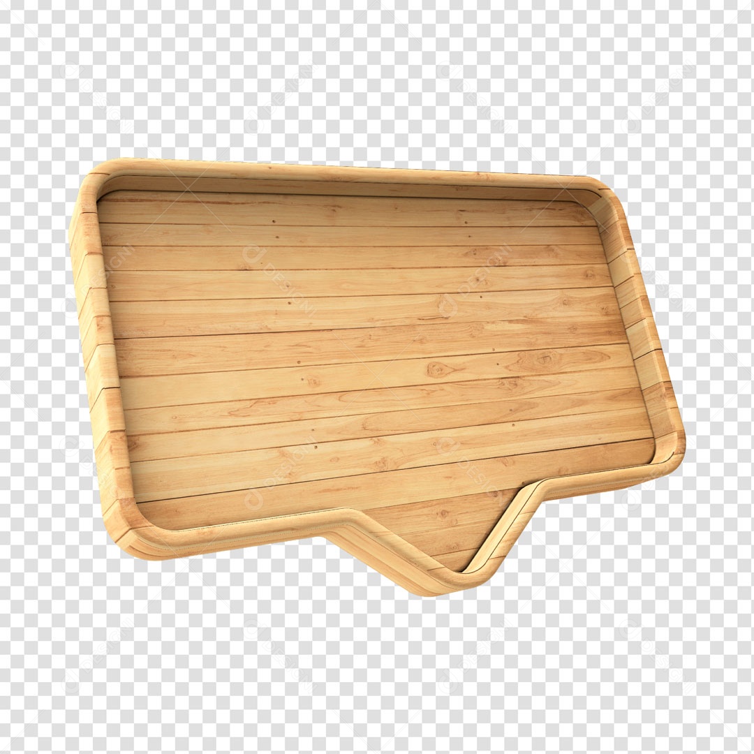 Elemento 3D Letreiro de Madeira PSD Para Composição