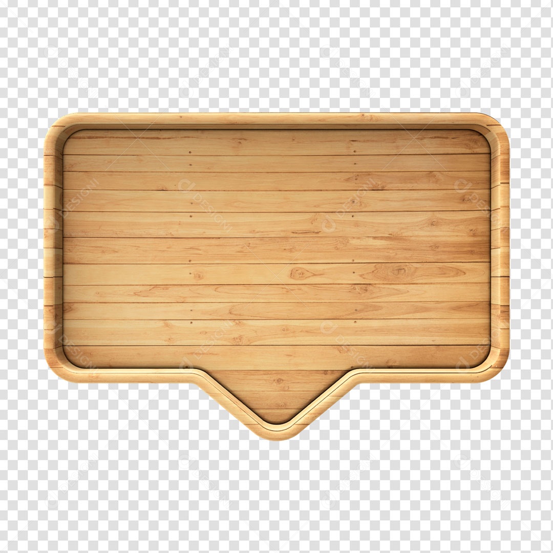Elemento 3D Letreiro de Madeira PSD Para Composição