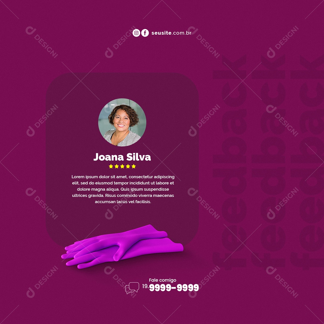 Feedback Empregada Doméstica Social Media PSD Editável