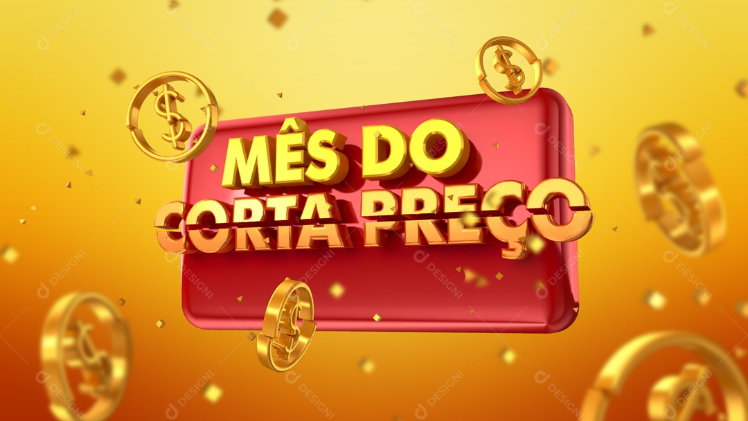Selo 3D Para Composição Mês do Corta Preço PSD