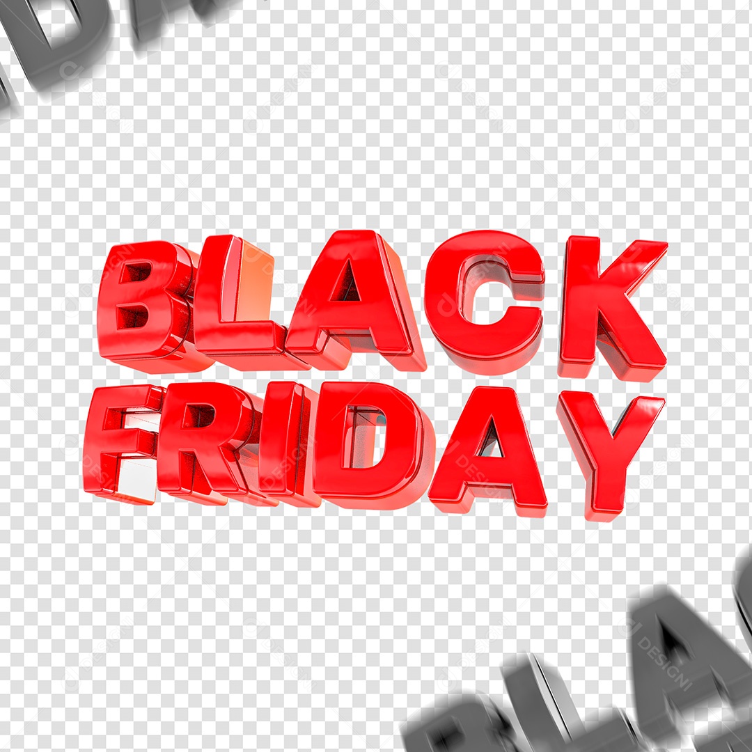 Texto 3D Black Friday Vermelho PSD Para Composição