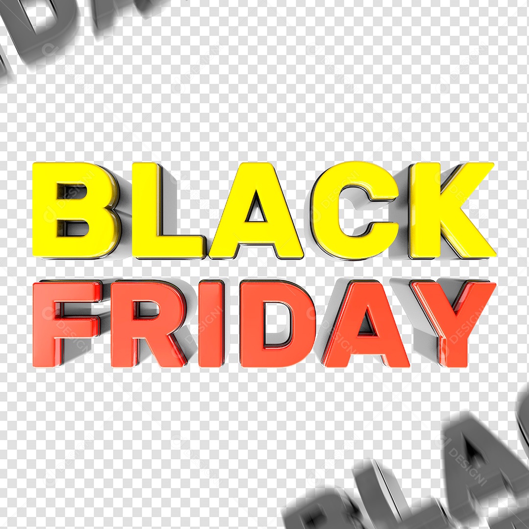 Texto 3D Black Friday PSD Para Composição