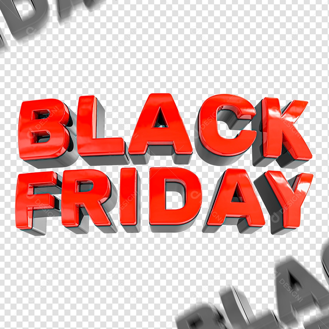 Texto 3D Black Friday Vermelho PSD Para Composição