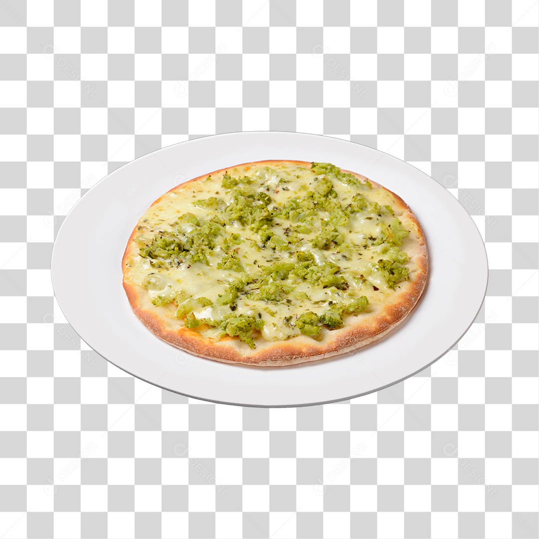 Pizza em um Prato Branco PNG Transparente