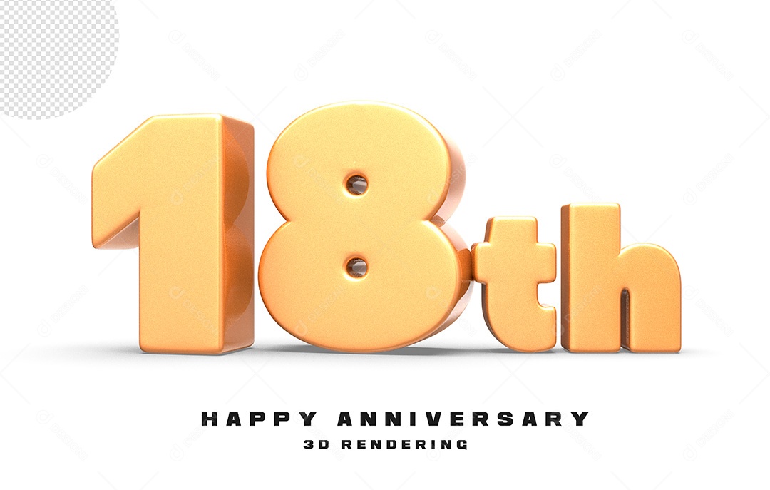 Elemento 3D Número de Aniversário 40 Para Composição PSD