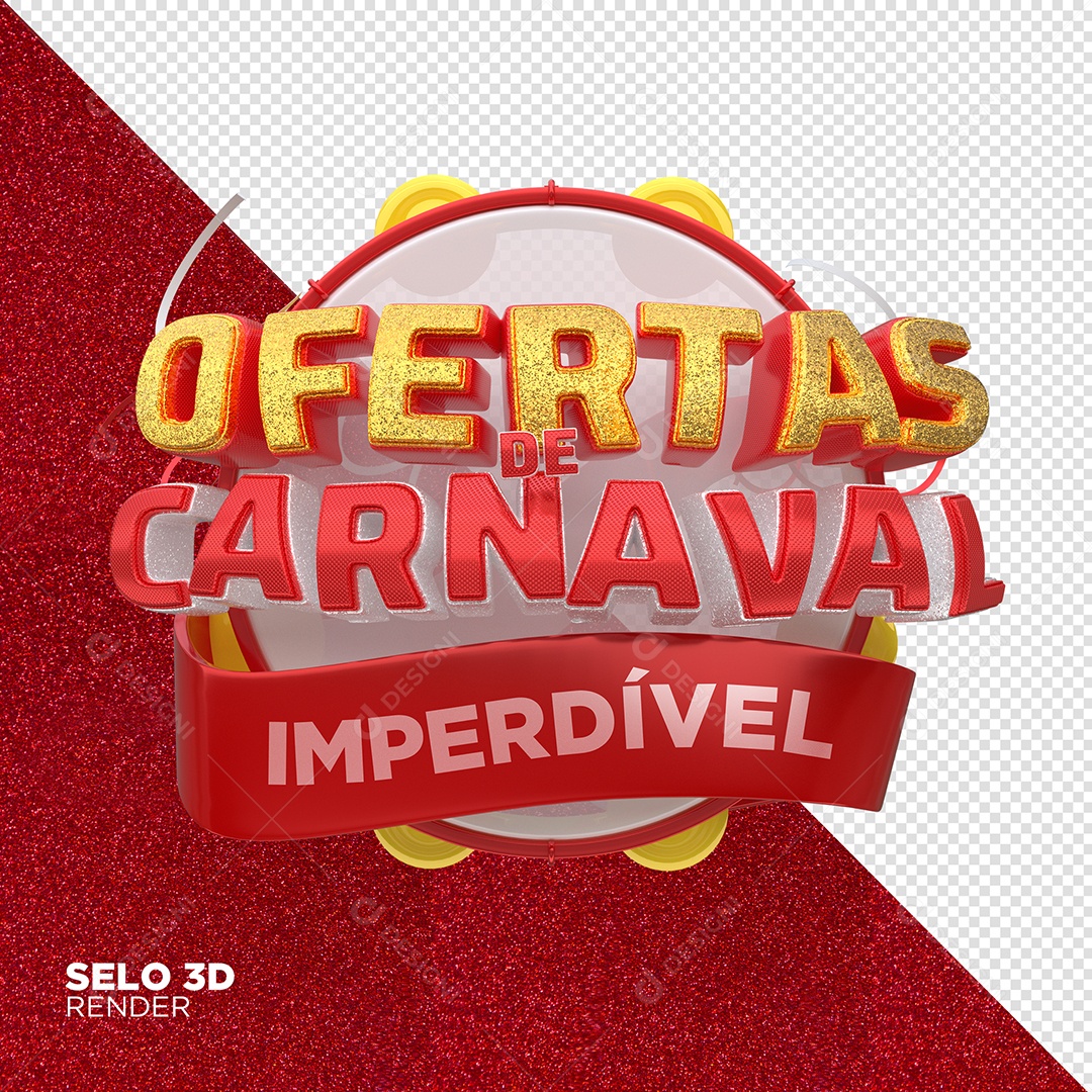 Ofertas de Carnaval Imperdível Dourado e Vermelho Selo para Composição PSD