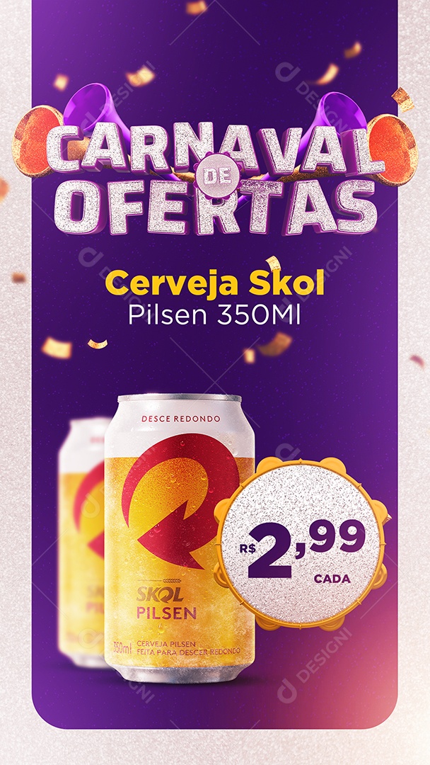 Story Carnaval de Ofertas Cervejaria Social Media PSD Editável