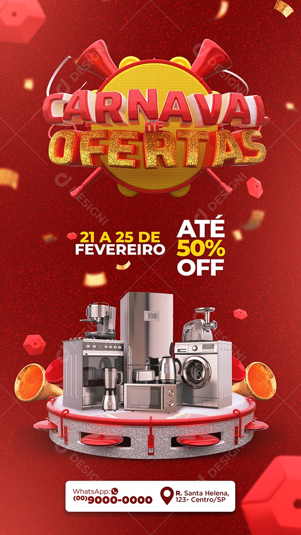 Story Carnaval de Ofertas Lojas Social Media PSD Editável