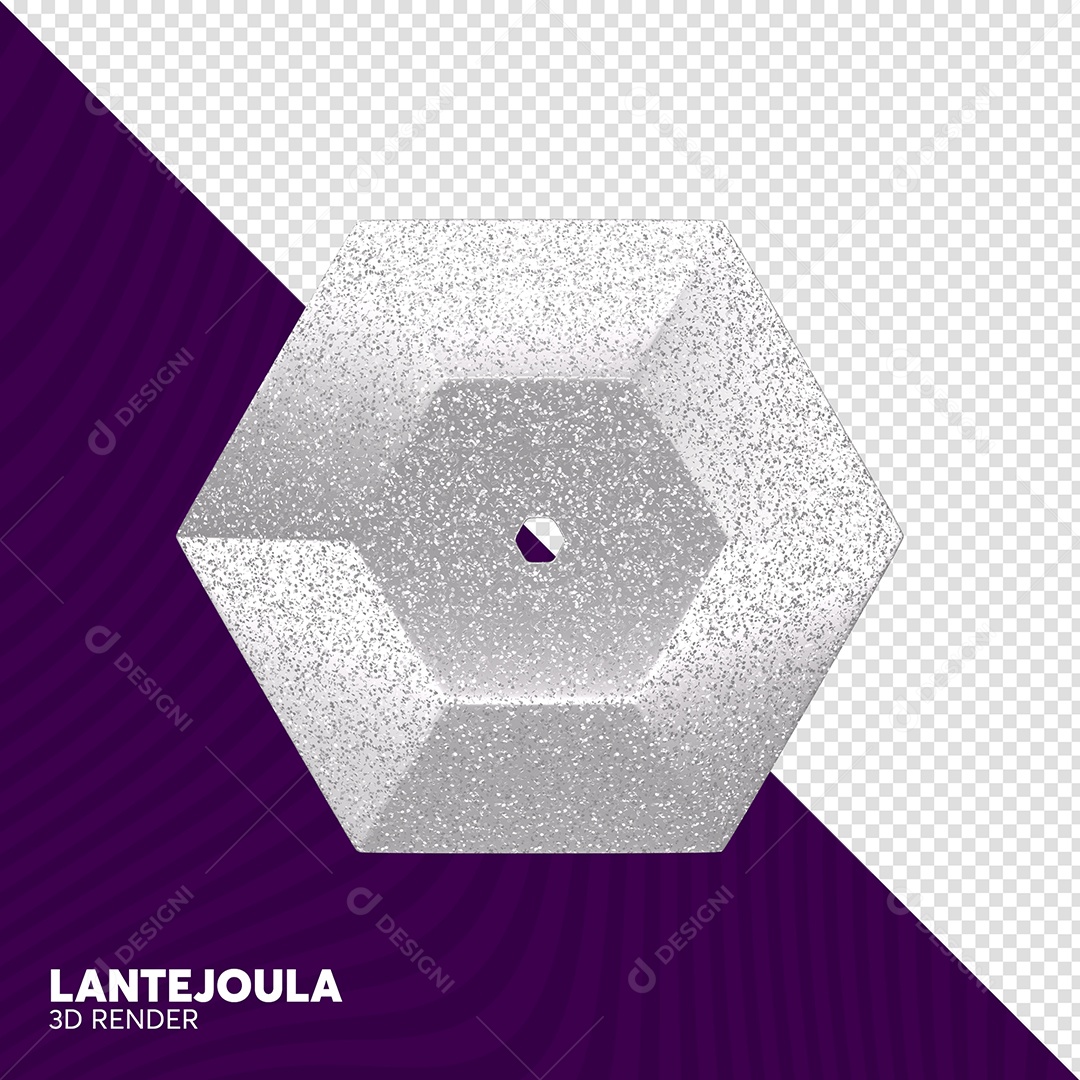 Lantejoula Cinza com Glitter Elemento 3D para Composição PSD