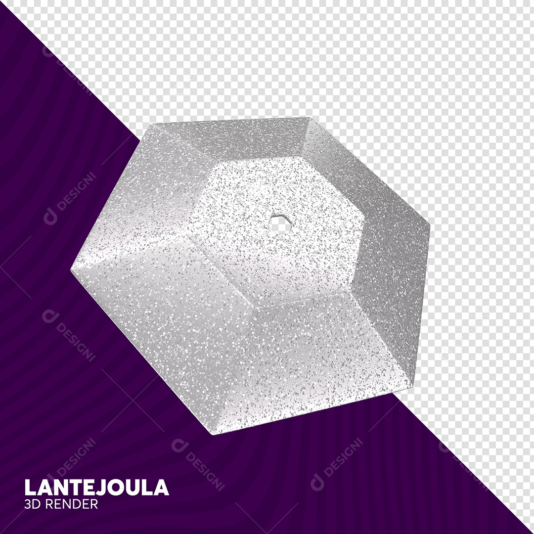 Lantejoula Cinza com Glitter Elemento 3D para Composição PSD