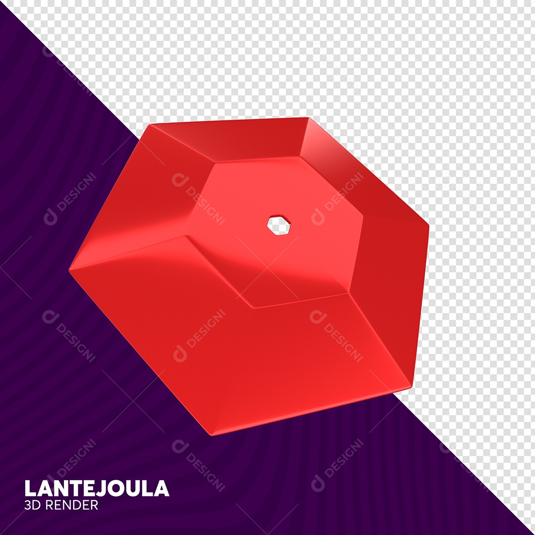 Lantejoula Vermelho Elemento 3D para Composição PSD