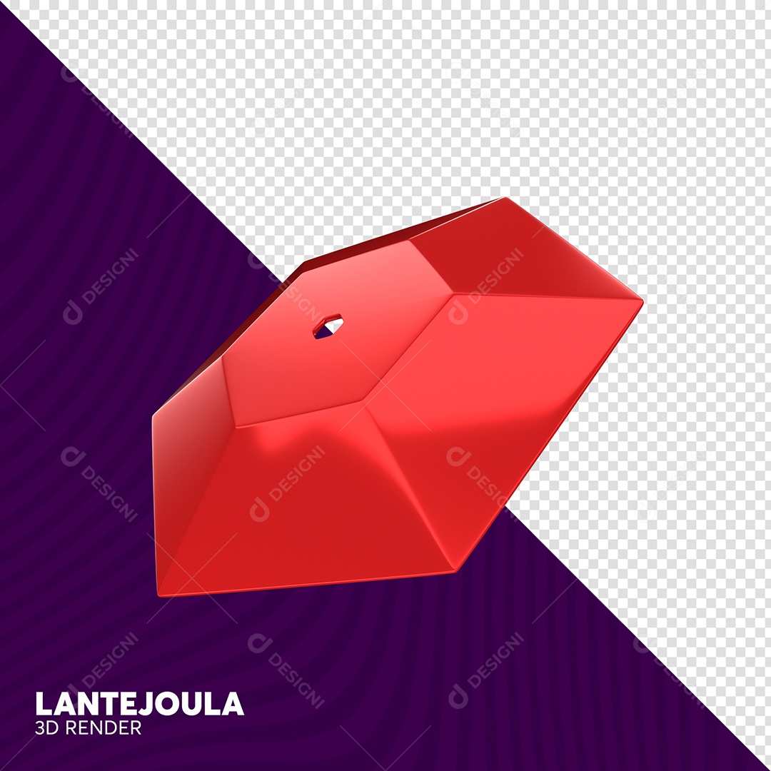 Lantejoula Vermelho Elemento 3D para Composição PSD
