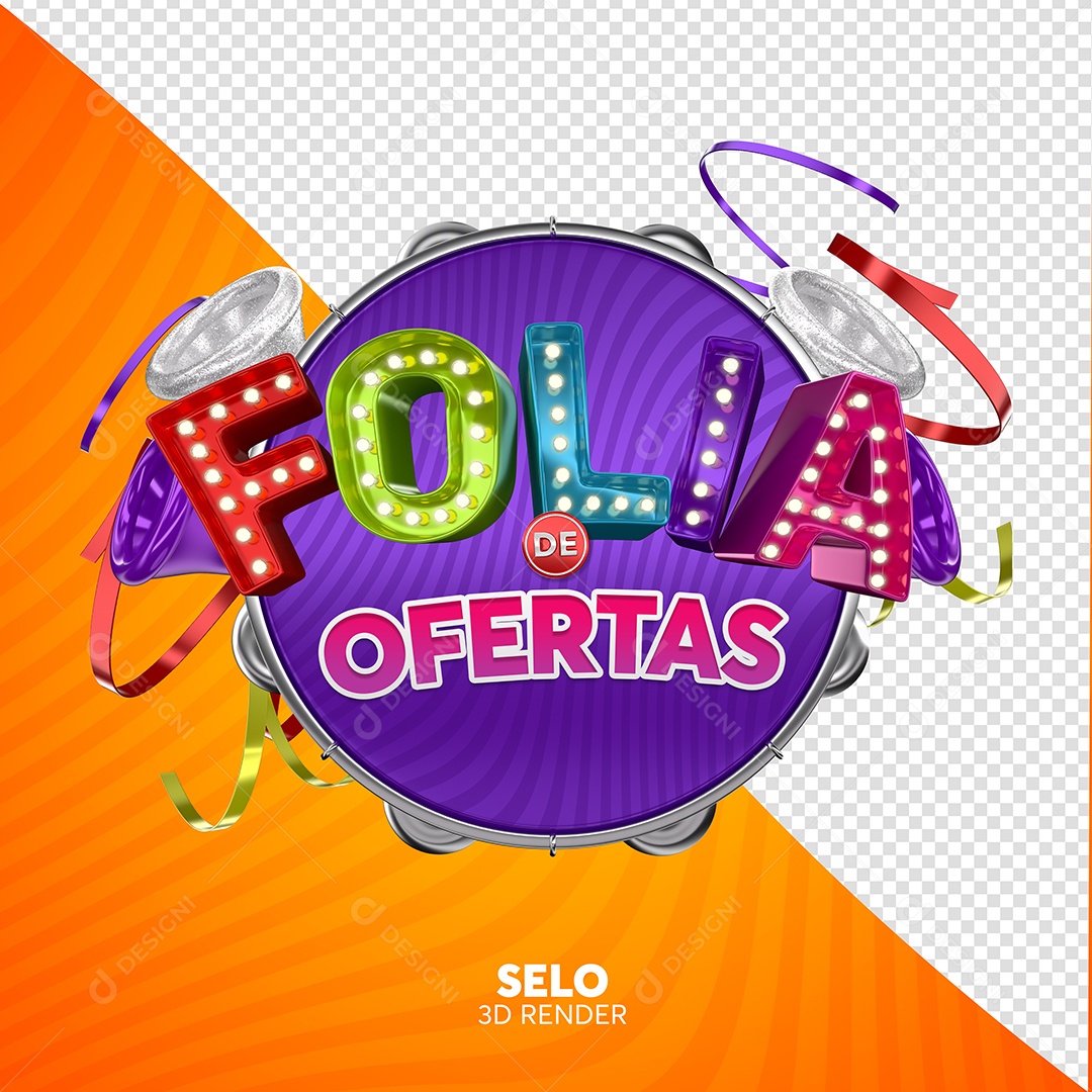 Folia de Ofertas Selo 3D para Composição PSD