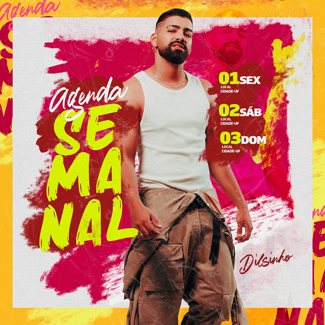 Próximos Shows Dilsinho Flyer Social Media PSD Editável