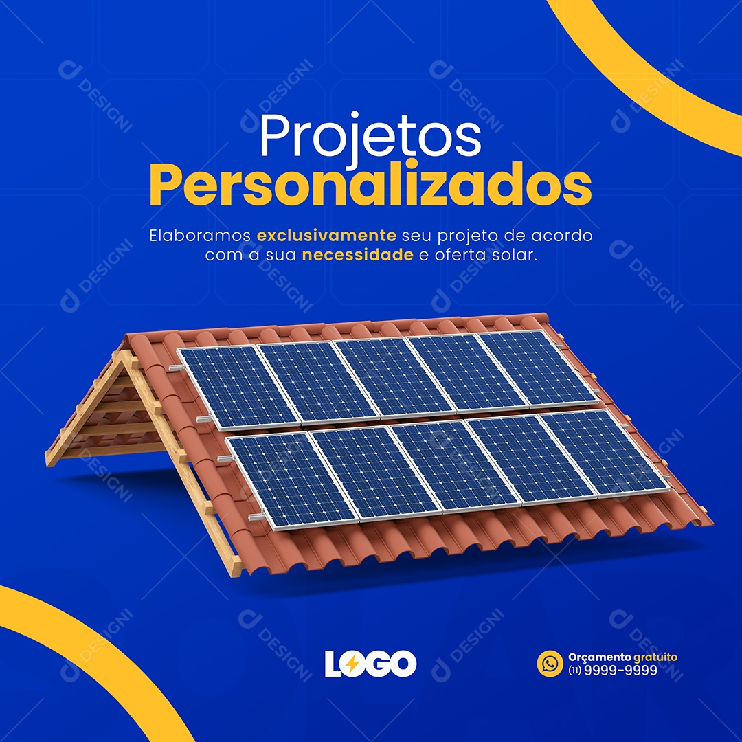 Projetos Personalizados Energia Solar Social Media PSD Editável