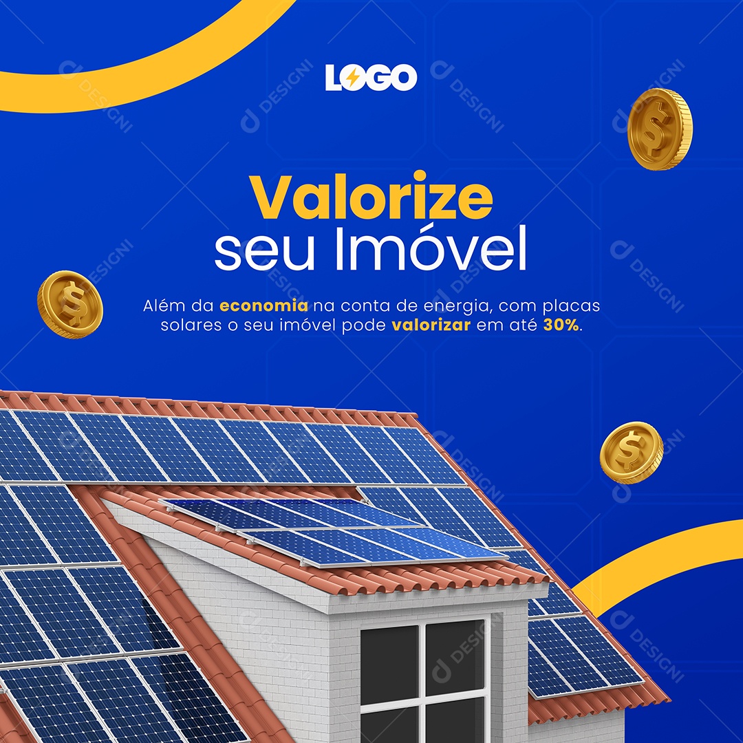 Valorize seu Imóvel Energia Solar Social Media PSD Editável