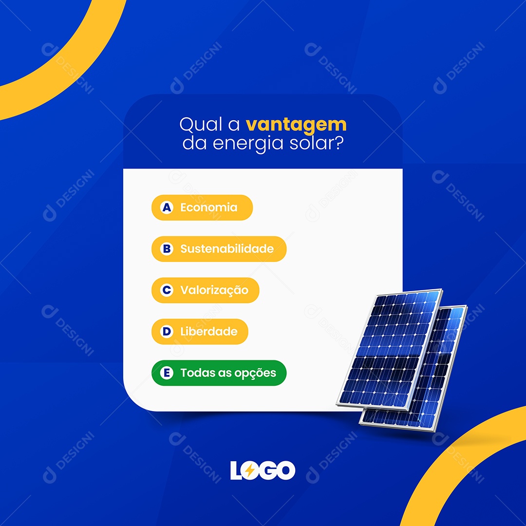 Qual a Vantagem da Energia Solar Social Media PSD Editável
