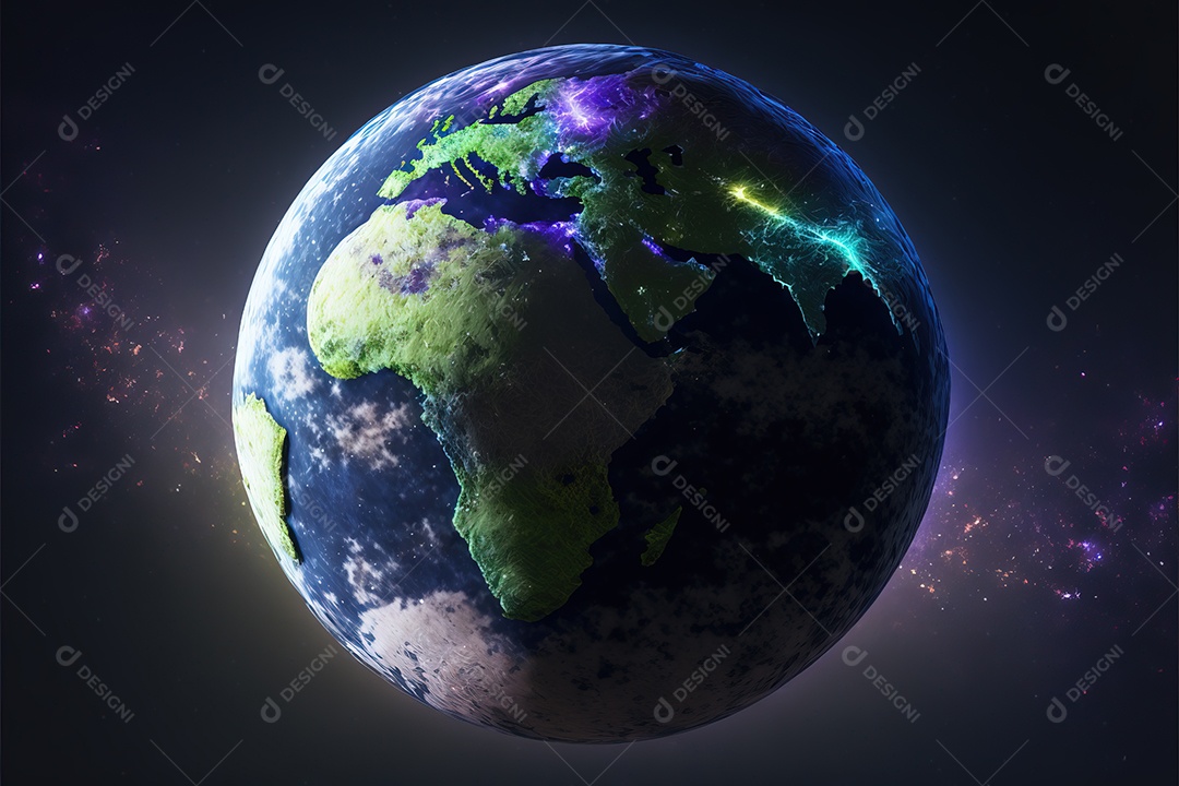 Bela imagem do planeta Terra na galáxia