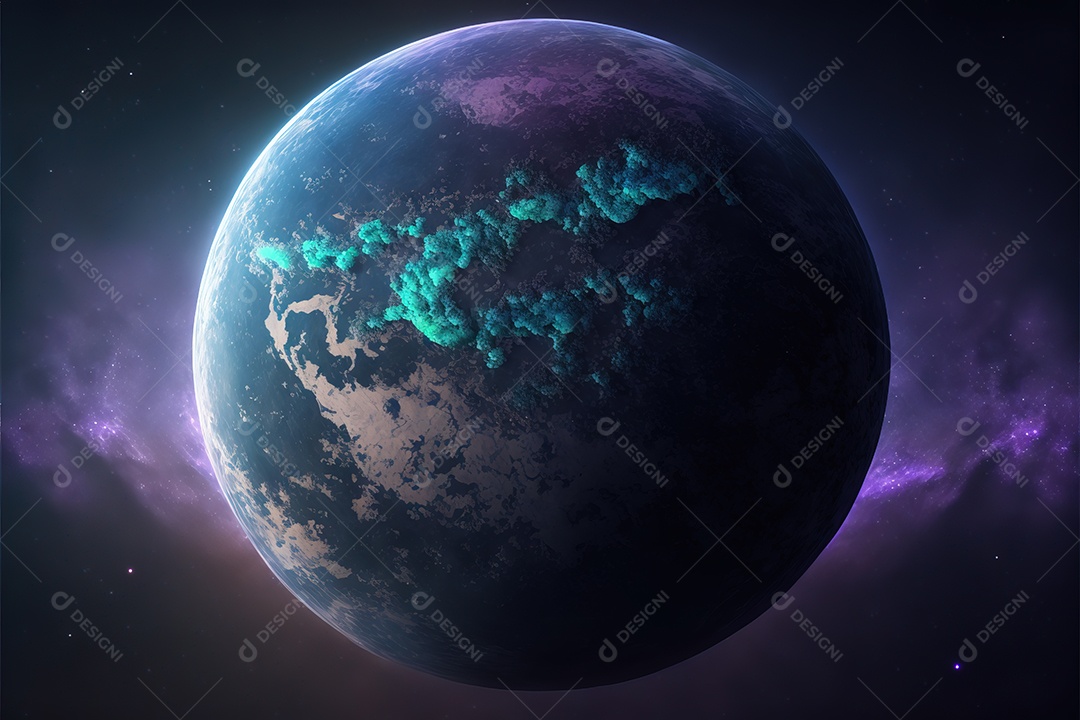 Bela imagem do planeta Terra na galáxia