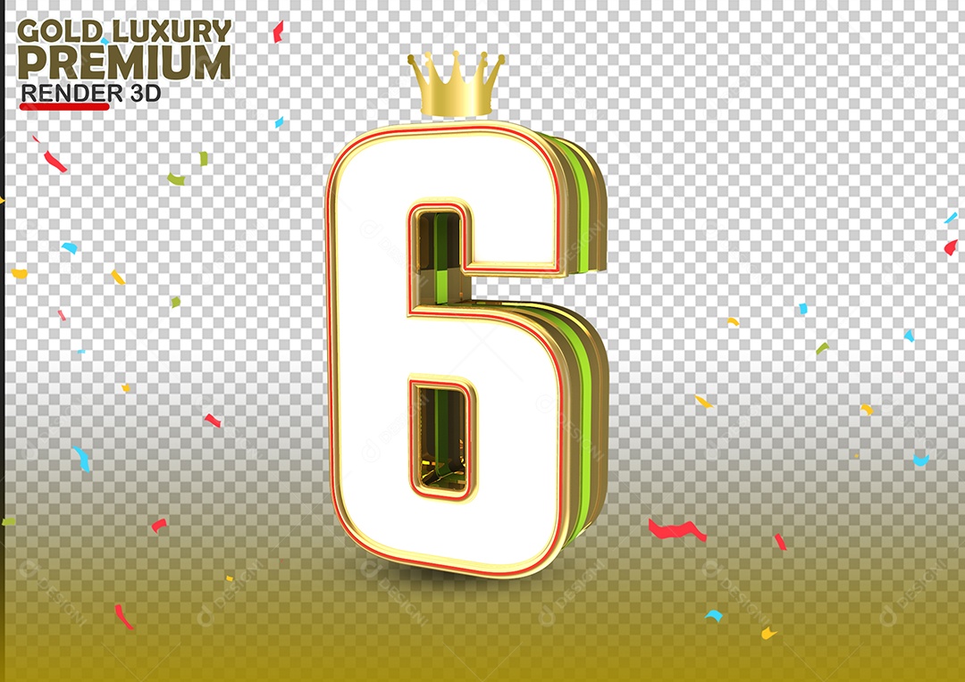 Número 3D Para Composição 6 PSD