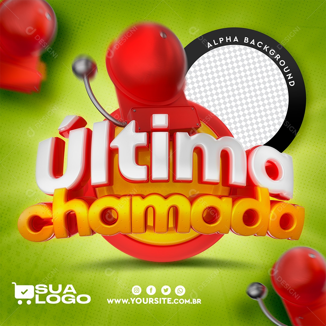 Selo 3D Para Última Chamada Para Composição PSD