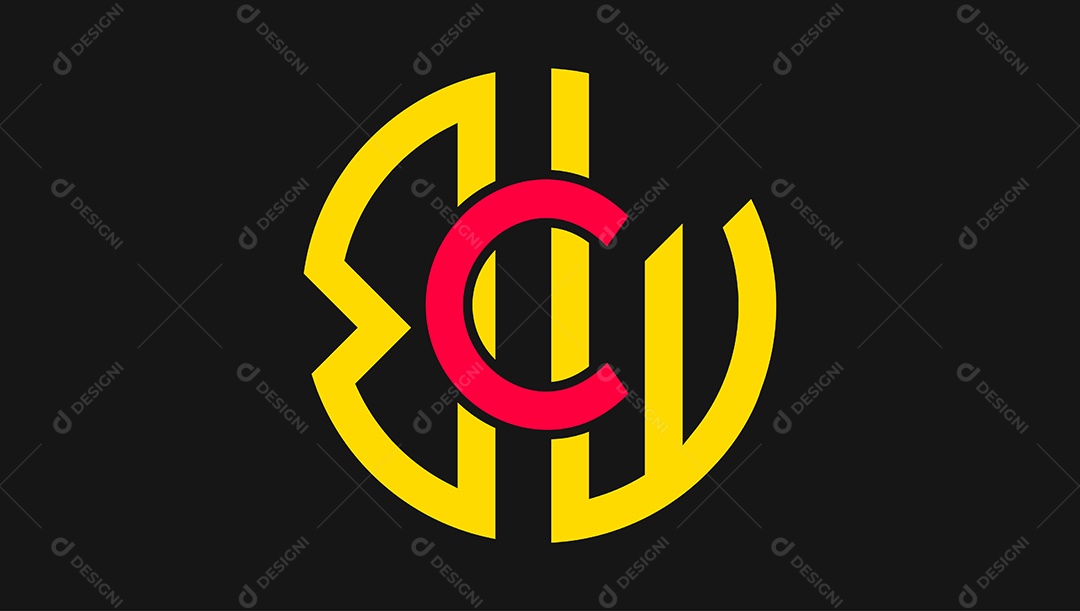 Letras BCW Nome Iniciais Monograma Logotipo