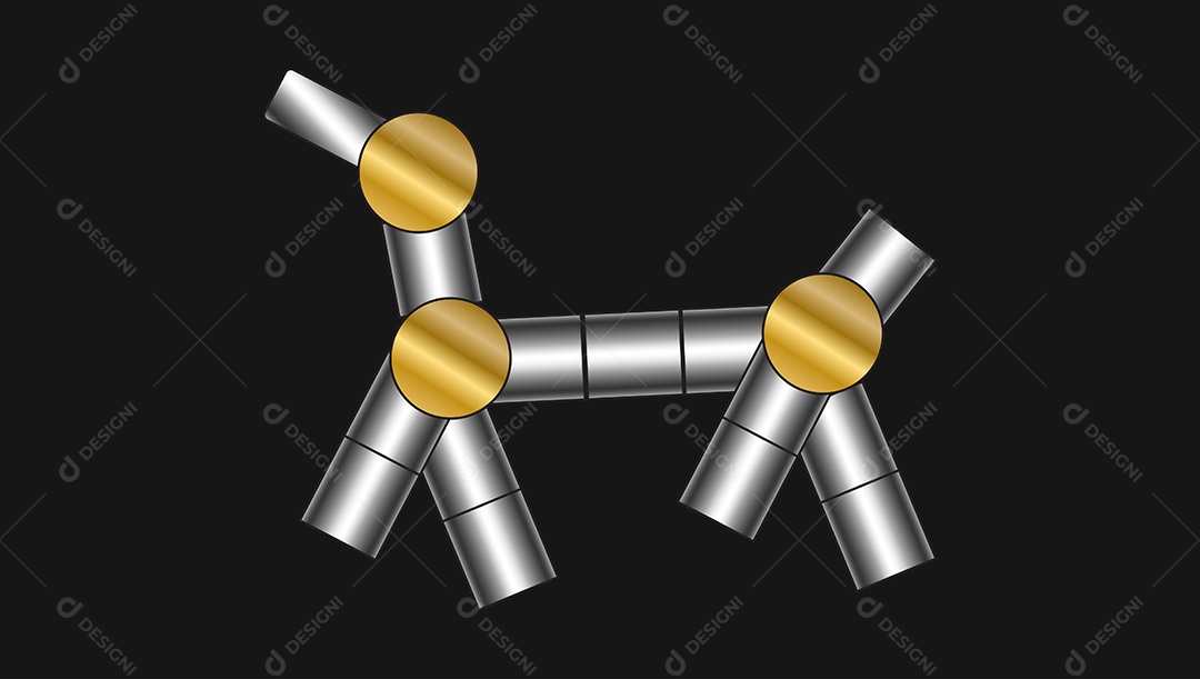 Logotipo de Cachorro Metálico