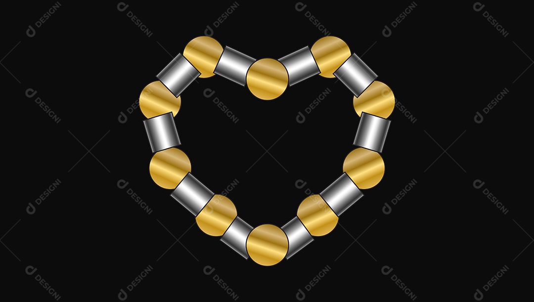 Logotipo Coração Metálico