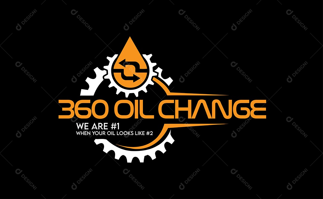 360 Logotipo de Troca de Óleo EPS Editável