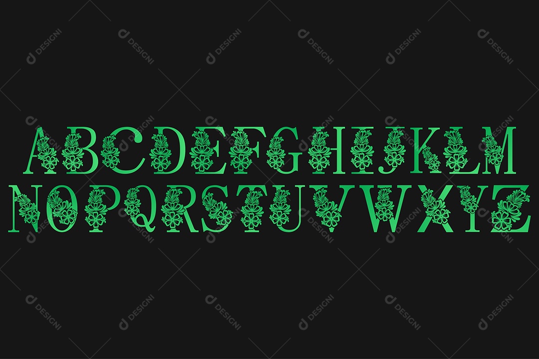 Alfabetos de Gradientes de Metal Verde Logo AI + EPS Editável