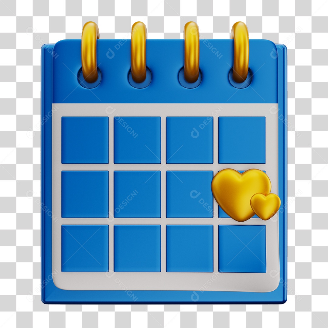 Elemento 3D Para Composição Calendário PNG Transparente