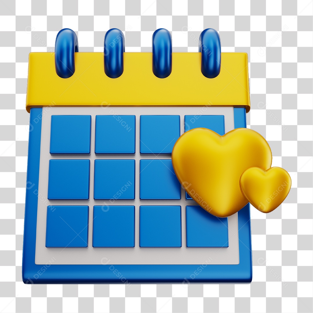 Elemento 3D Para Composição Calendário PNG Transparente