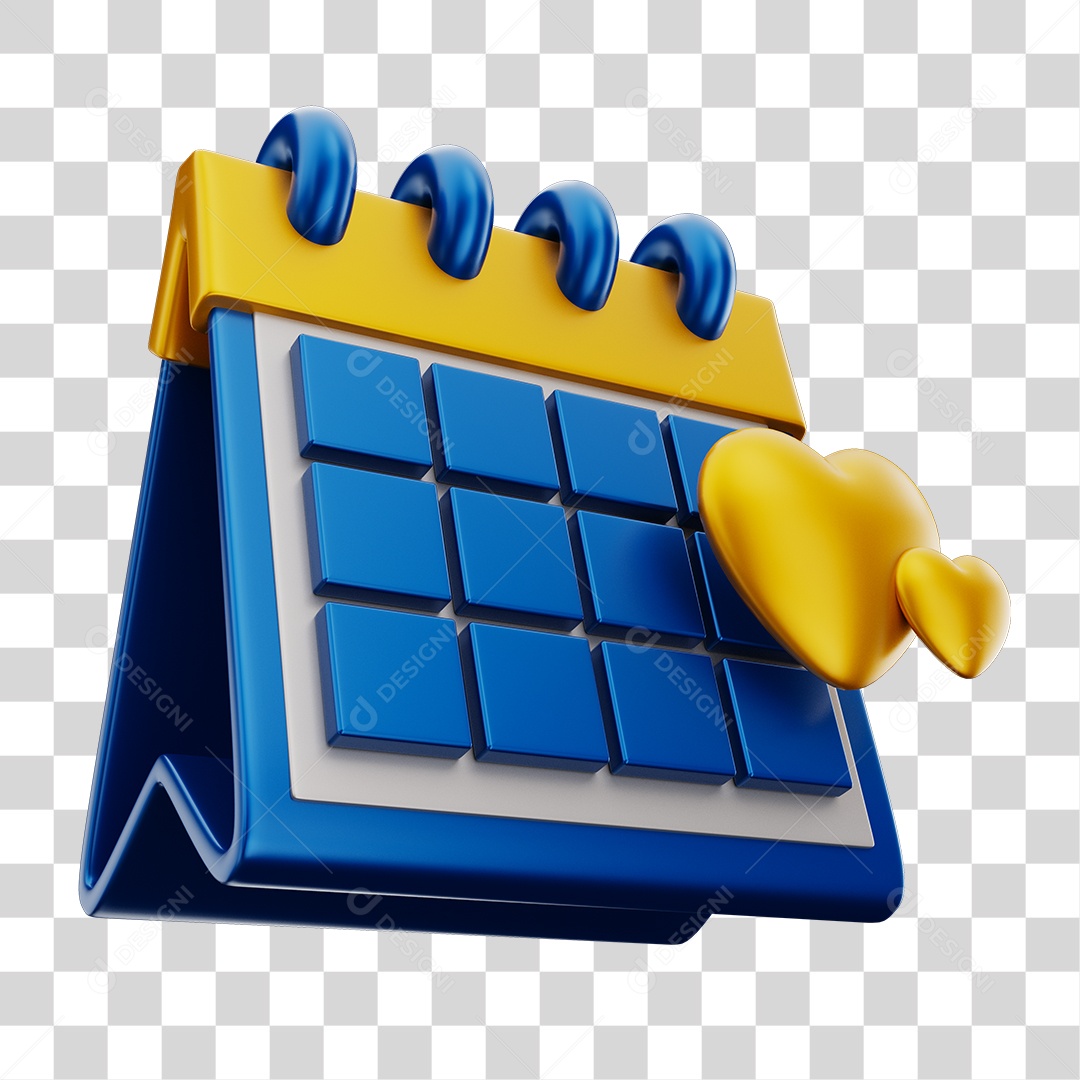 Elemento 3D Para Composição Calendário PNG Transparente