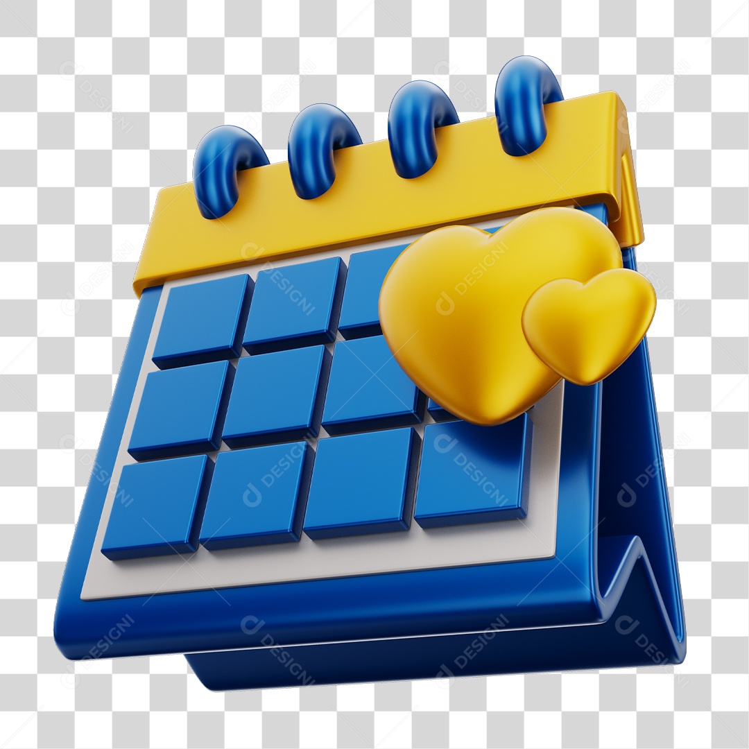 Elemento 3D Para Composição Calendário PNG Transparente