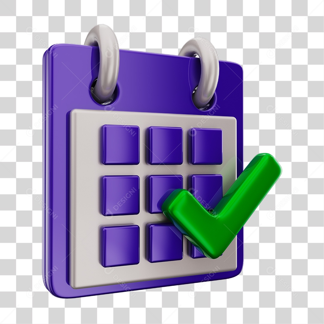 Elemento 3D Para Composição Calendário PNG Transparente