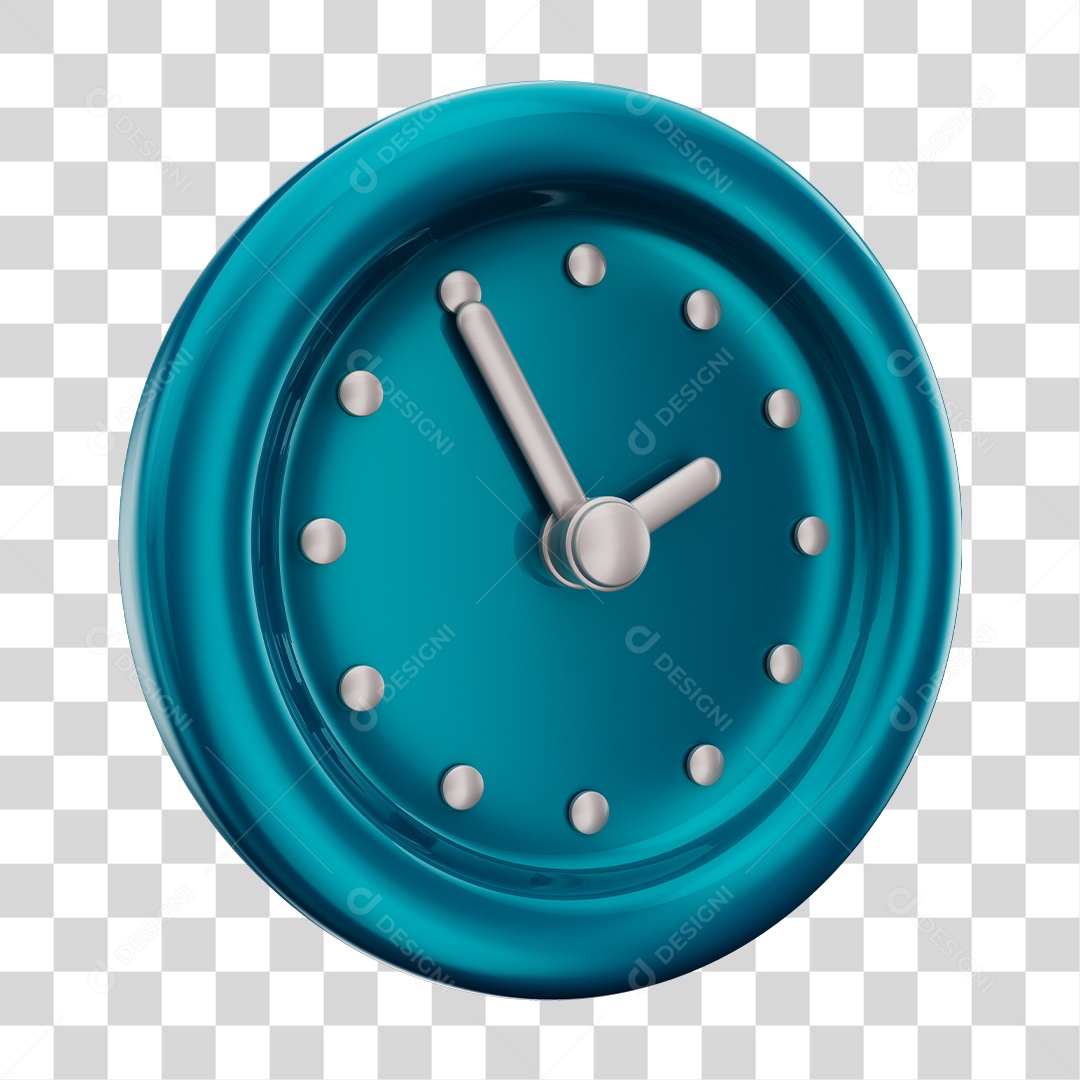 Elemento 3D Para Composição Relógio Azul PNG Transparente