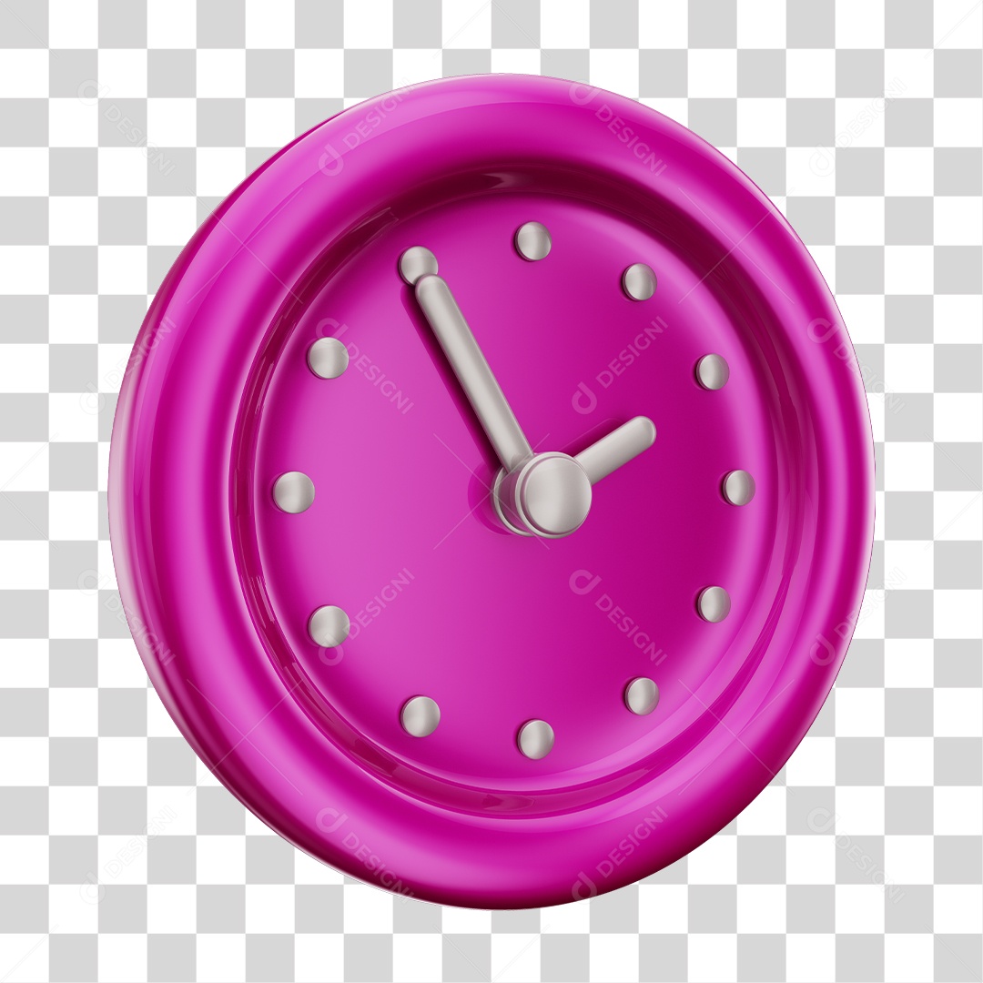 Elemento 3D Para Composição Relógio Rosa PNG Transparente