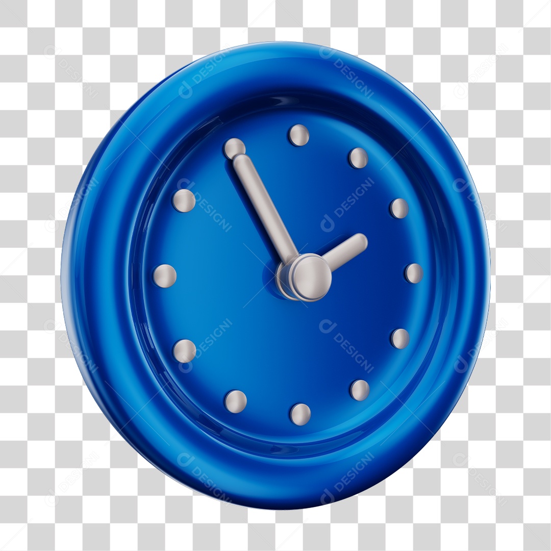 Elemento 3D Para Composição Relógio Azul PNG Transparente
