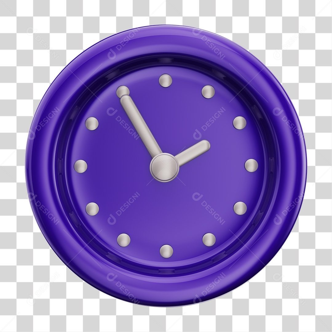Elemento 3D Para Composição Relógio Roxo PNG Transparente