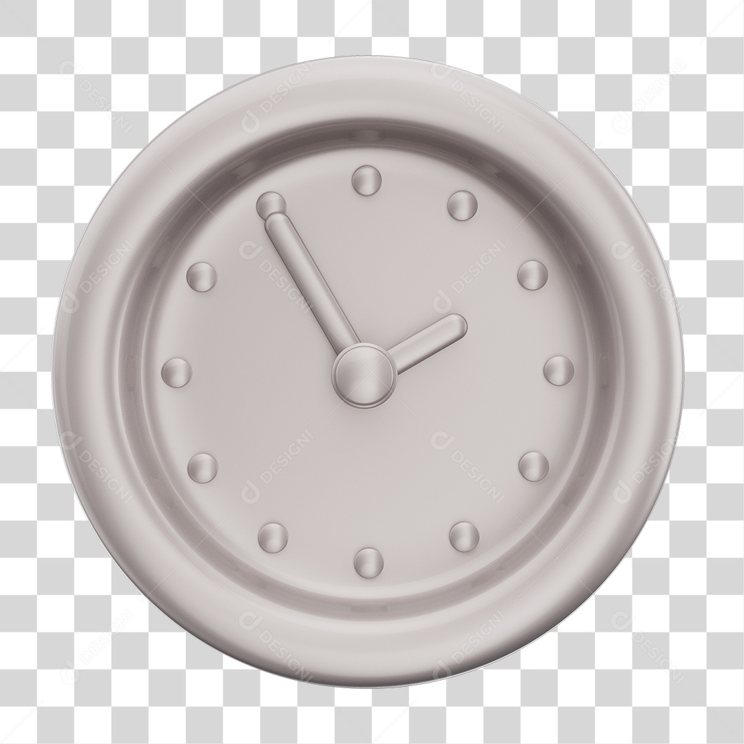 Elemento 3D Para Composição Relógio Branco PNG Transparente