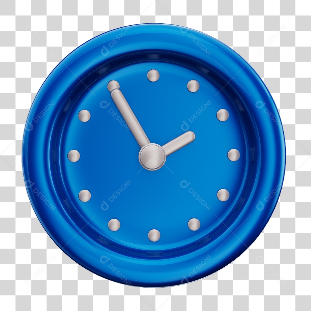 Elemento 3D Para Composição Relógio Azul PNG Transparente