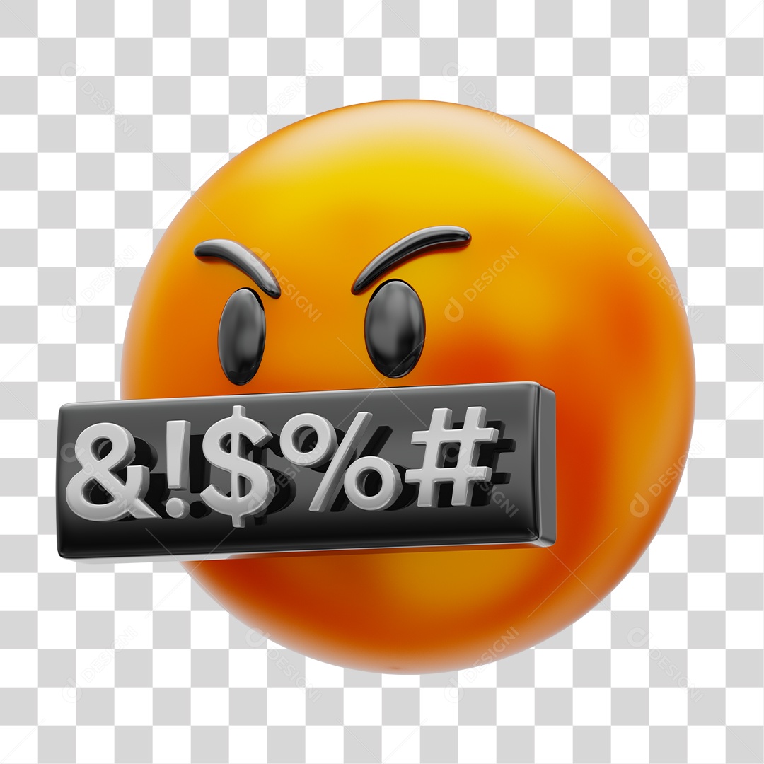 Elemento 3D Para Composição Emoji Com Reação Irritado PNG Transparente